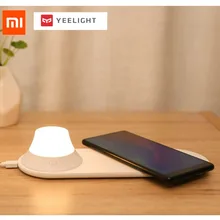 Беспроводное зарядное устройство Xiaomi Yeelight со светодиодным ночным светом магнитное притяжение Быстрая зарядка для телефонов iPhone Samsung Huawei Xiaomi