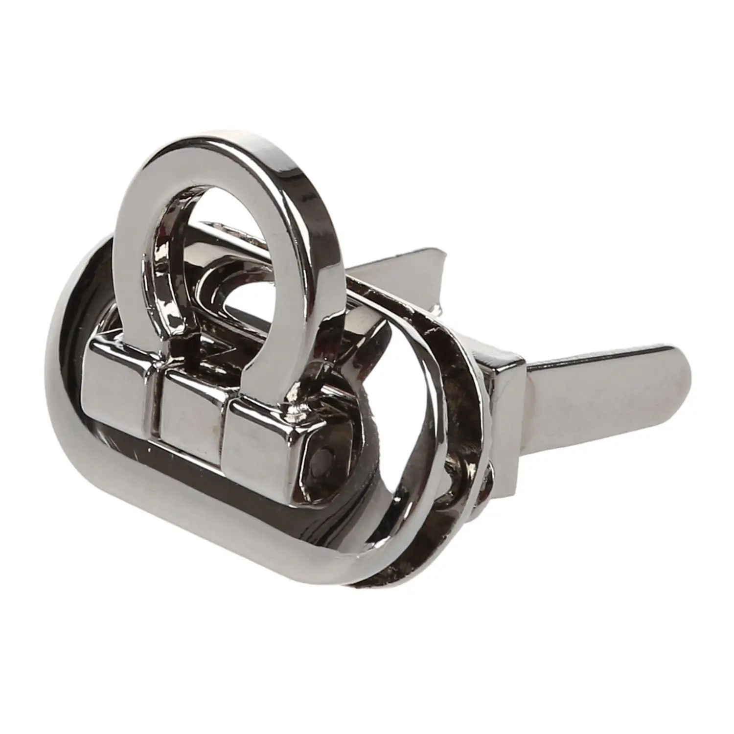 Boutique Metal Round Clasp Turn Lock Twist Lock for DIY Handbag Craft Bag Purse Hardware, Silver
