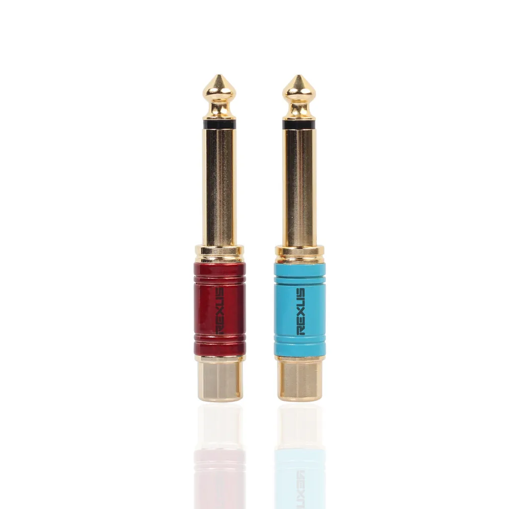 

EPULA RCA Plug High Quality 6.35mm 1/4 Male Jack To RCA Phono Female Socket Audio Adaptor Connectors With Nickel-plated Contacts