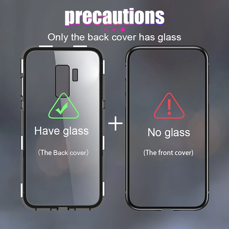 Artisome Magnetic Adsorption Case For Samsung Galaxy S9 S8 Plus Case For Samsung Note 8 Magnet Metal Tempered Glass Back Cover   (20)