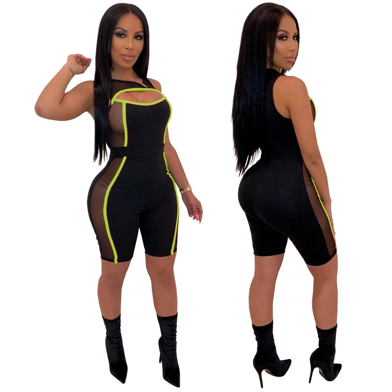 black and neon green jumpsuit