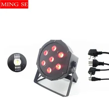 7x12w led Par lights RGBW 4 в 1 flat par led dmx512, дискотеки, профессиональное сценическое dj оборудование, Россия или Китай, быстрая доставка