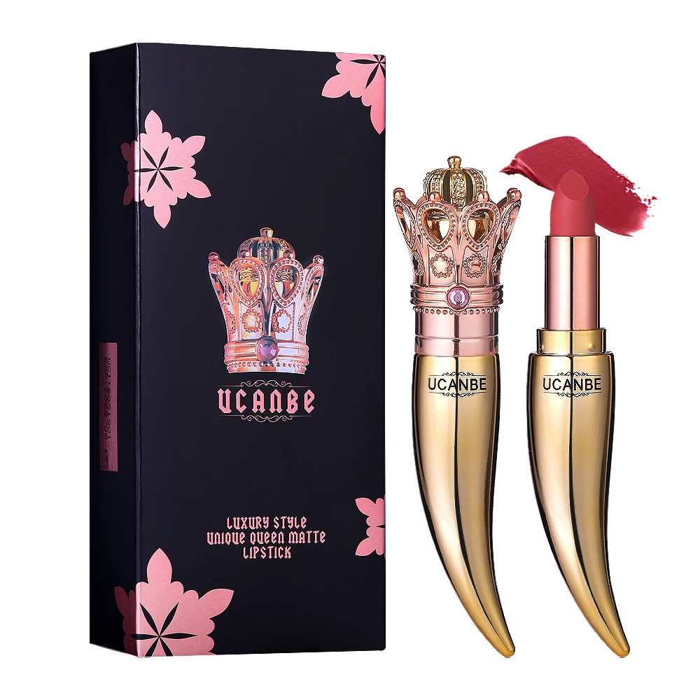 

UCANBE 5 Colors Queen Crown Velvet Matte Lipstick Moisturizing Luxury Cream Rouge Lip Stick Makeup Lasting Chilli Nude Sexy Lips