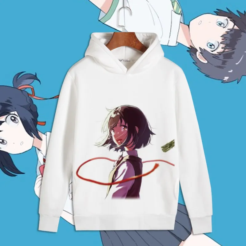 Kimi no na wa Косплей вас имя миямидзу мицуха принт пуловер толстовки свитшоты Tachibana Taki