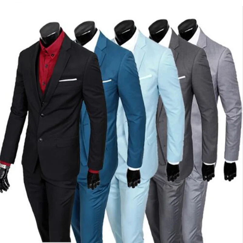 

(Jacket+Pants+Vest)2016 Men Suits Brand business Blazers Jacket Formal Dress Men Suit Set Male Wedding Groom Tuxedos three-piece