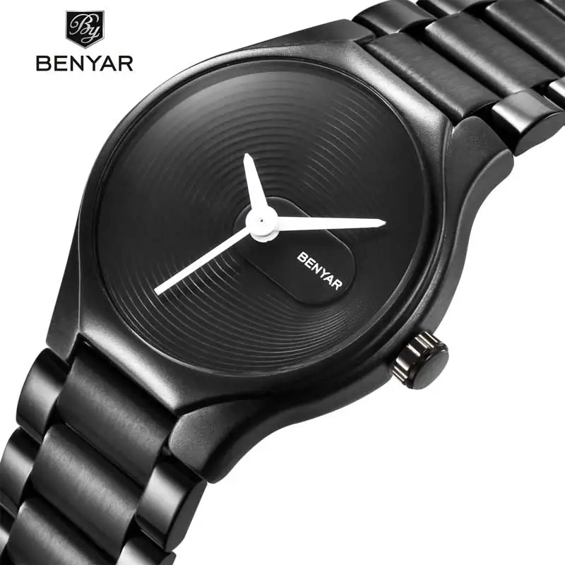 

BENYAR Women's Watches Men's Casual Fashion Brand Luxury Quartz Watch Waterproof Sports Stainless Steel Clock Relogio Masculino