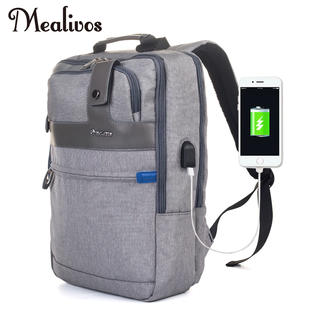 

Mealivos Anti-theft Water Resistant Laptop Backpack With USB Charging Port Lightweight School College Bag Rucksack Fits 17-inch