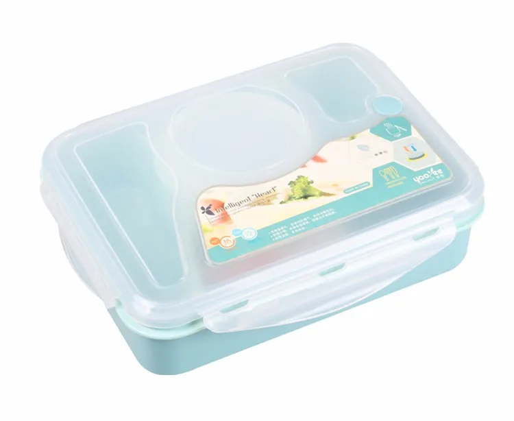 High Quality Plastic Bento Lunch Boxs Students Kids Lunch Boxs with Soup Bowl Portable Food Container Tableware Dinnerware Set (6)