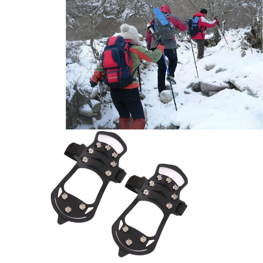 Upgraded Version 10 Teeth Crampons Rock Climbing Skidproof Chain Anti