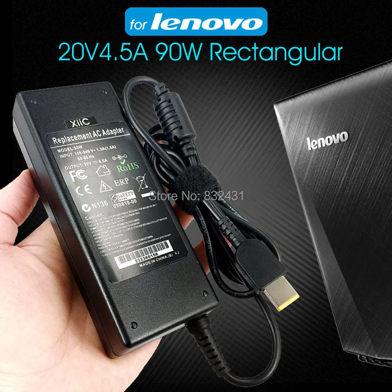 XiiC 20 в 4.5a адаптер для ноутбука lenovo Thinkpad T440 Z510 G510 G50 E431 с кабелем USB прямоугольный интерфейс Ac зарядное устройство мощность 90 Вт