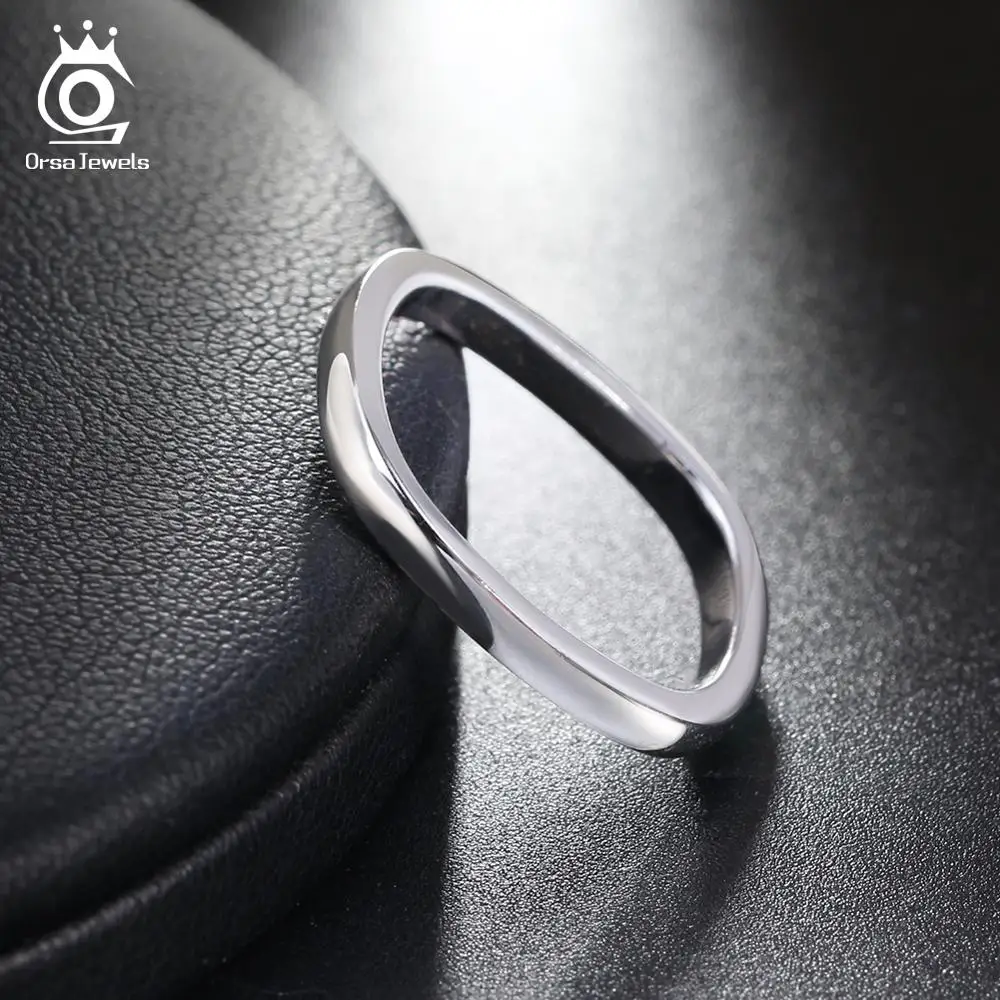 ORSA JEWELS, 2 цвета, настоящее 925 пробы, Серебряное свадебное кольцо, Классический круглый перстень, женское свадебное обручальное ювелирное изделие, подарок ASR49