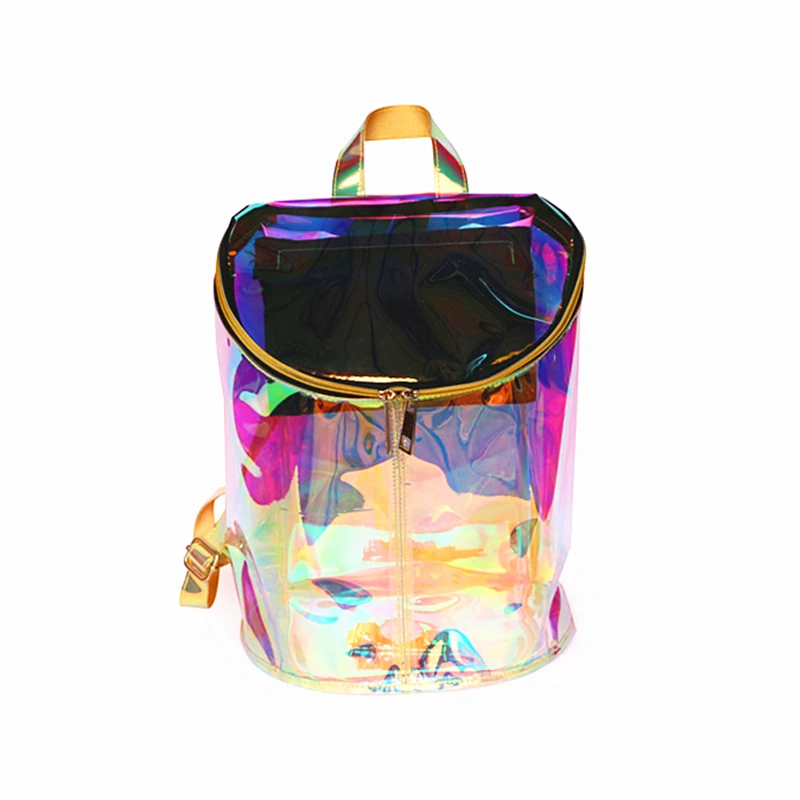 

2018 Women Bags Transparent Backpack bolsos de pvc Holographic High Quality Laser Hologram Backpack Girls Shoulder Bag