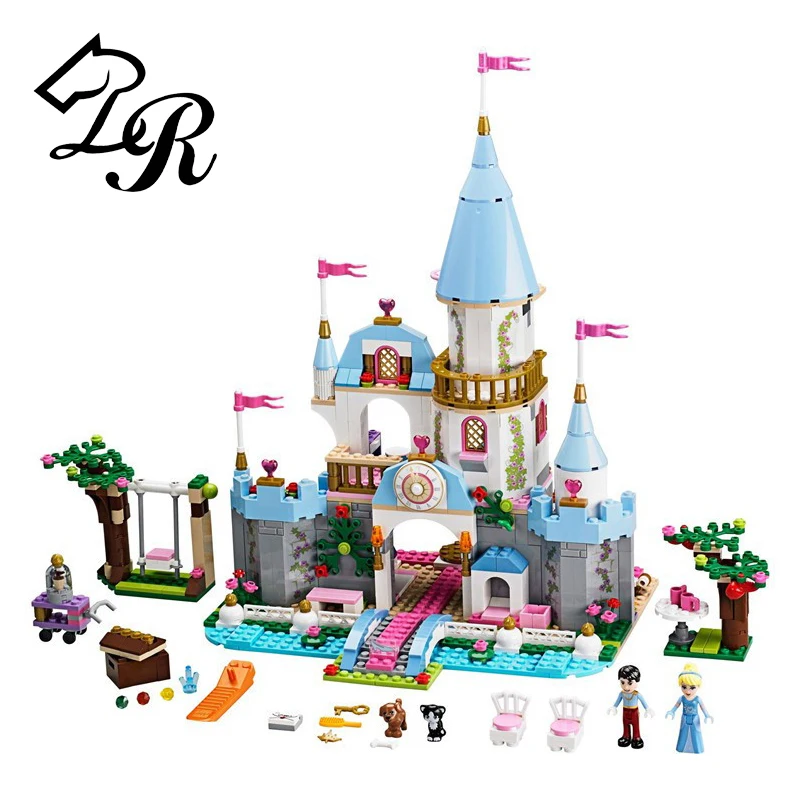 

9 Style Princess Castle Building Blocks Cinderella Castle Mermaid Elsa Anna Building Figure Girl Bricks Compatible with Legoe