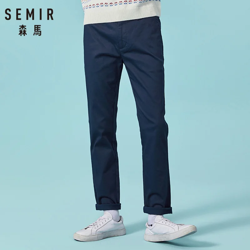 SEMIR зимние плотные мужские льняные брюки повседневные весенне летние тонкие на