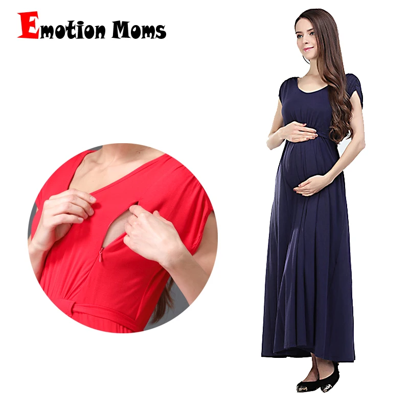 Wholesale Fashion Long Maternity Clothes Maxi Nursing Breastfeeding