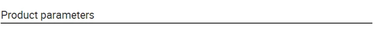 product parameters_