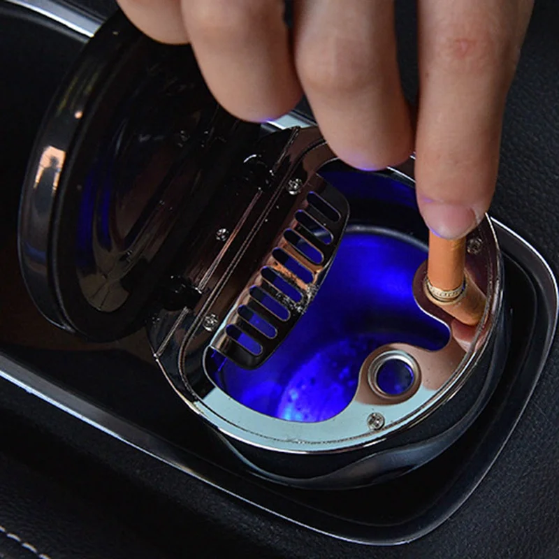 LED Auto Ashtrays Car ashtray Multifunction Hot Sale Metal Storage Cup