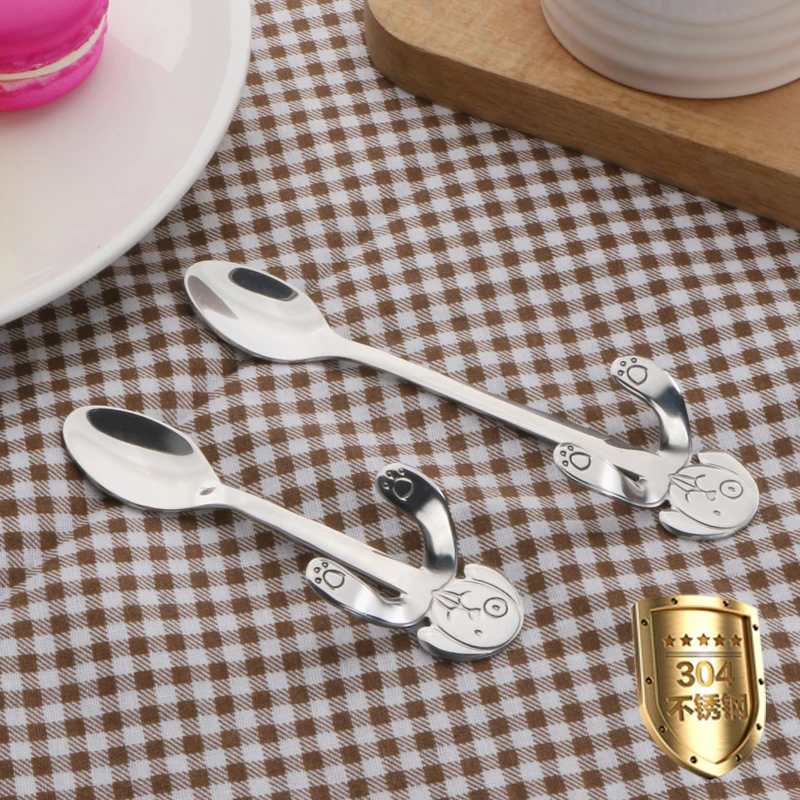 

1 pcs stainless steel Dog coffee spoon dessertspoon Food grade ice spoon candy teaspoon Kitchen Supplies tableware 13.6CM