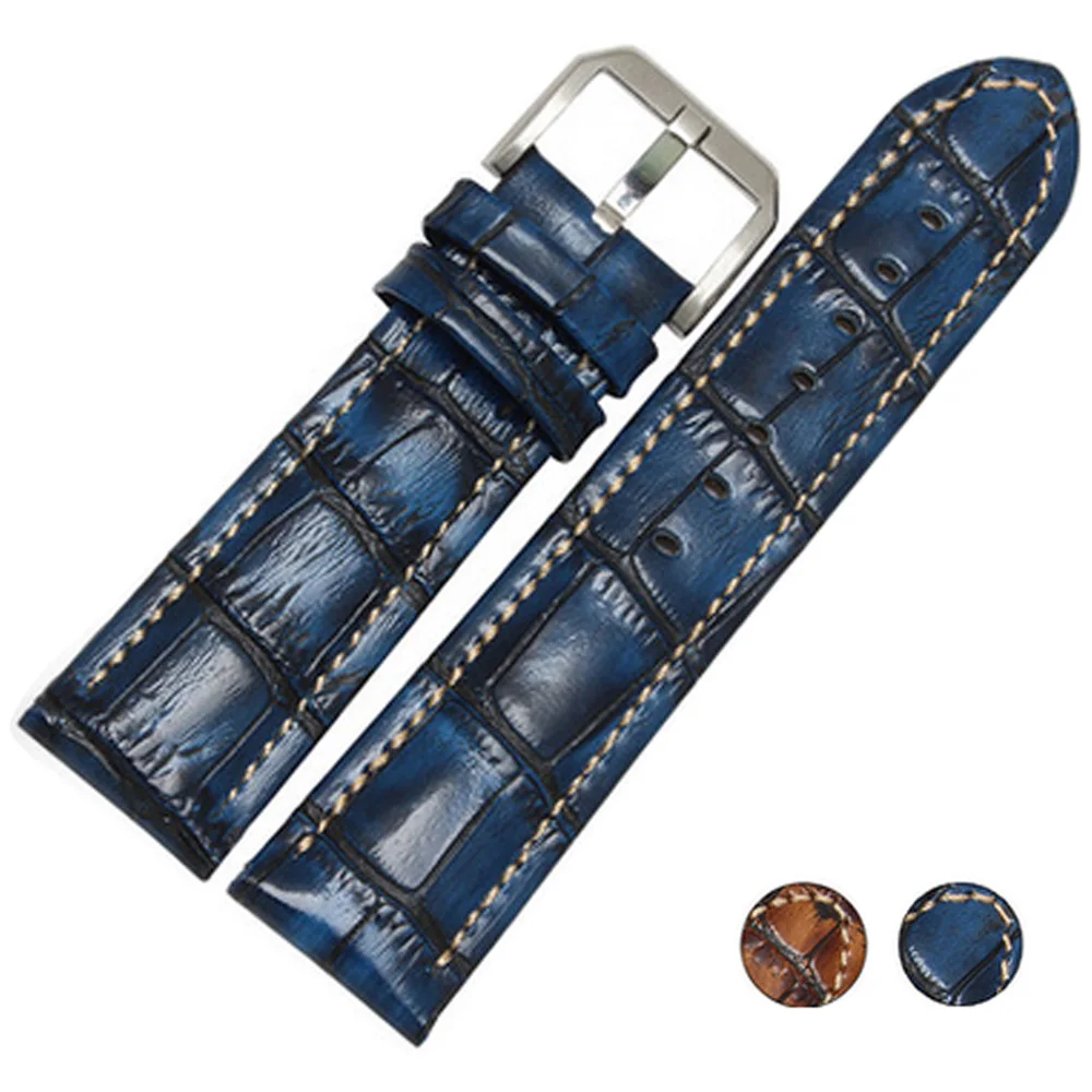 

Retro Handmade Genuine Leather 20mm 22mm Watch band Strap Watchbands For PAM for Tissot For Pilot Belt Bracelet +Tool