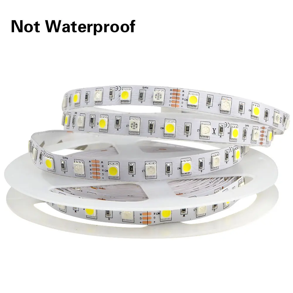 DC12V 5050 LED Strip Waterproof RGBW Flexible LED Light 60LED/m Waterproof IP20/IP65 RGB+White/+Warm White Tape for decoration