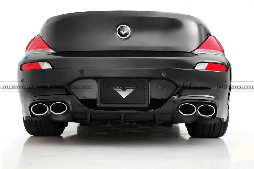 Car-styling For BMW E63 E64(Soft top) M6 Carbon Fiber Vorsteiner Style Rear Diffuser Glossy Fibre Bumper Body Kit Accessories