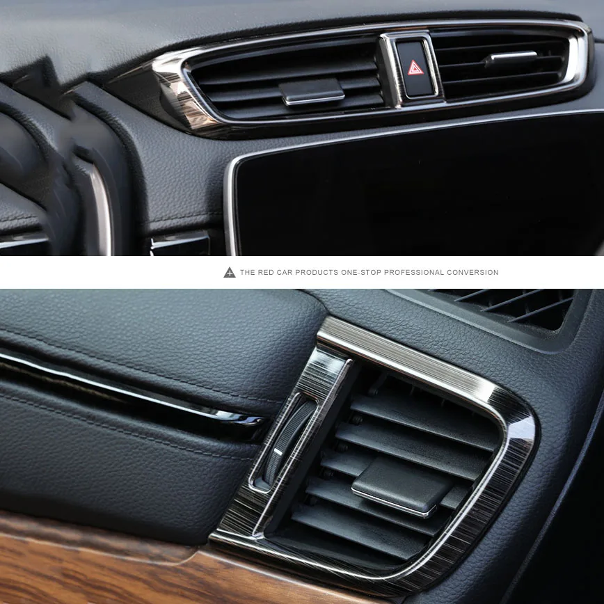 

3pcs Interior Stainless Steel Interior Air Conditoner Trim Styling Cover For Honda CRV CR-V 2017 2018 5TH Accessories