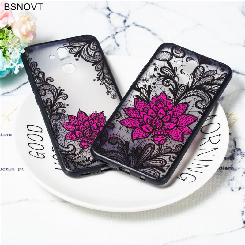 

Huawei Mate 20 Lite Case Phone Cover Silicone Capa Case For Huawei Mate 20 Lite Cover Lace Rose Flower Case Huawei Mate 20 Lite