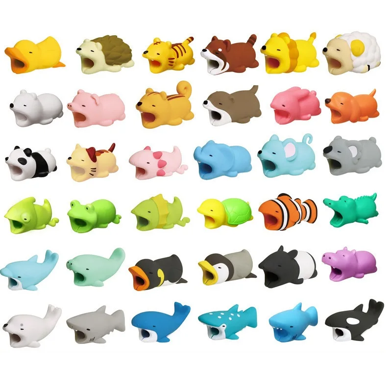 

One Piece Cable Bite Protector for Iphone Luminous Cable Protection Winder Phone Holder Accessory Dog Doll Glow At Night KF993