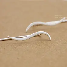 925 пробы серебряные Простые волнистые манжеты альпинист гусеничный крючок серьги бар шпильки развертки Длинные клипсы на ухо минималистский подарок ювелирные изделия