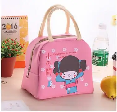 New Cute Girl Lunch Bag Large Package Thicker Thermal Insulation Bag Lunch Box Waterproof Oxford Children Food Lunch Picnic Bag 2
