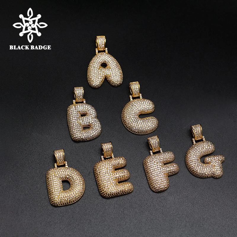 

Hip hop fashion Men ice Bubble Letters Necklaces & Pendant Silver chain Cubic Zircon women's Jewelry accessories Gifts