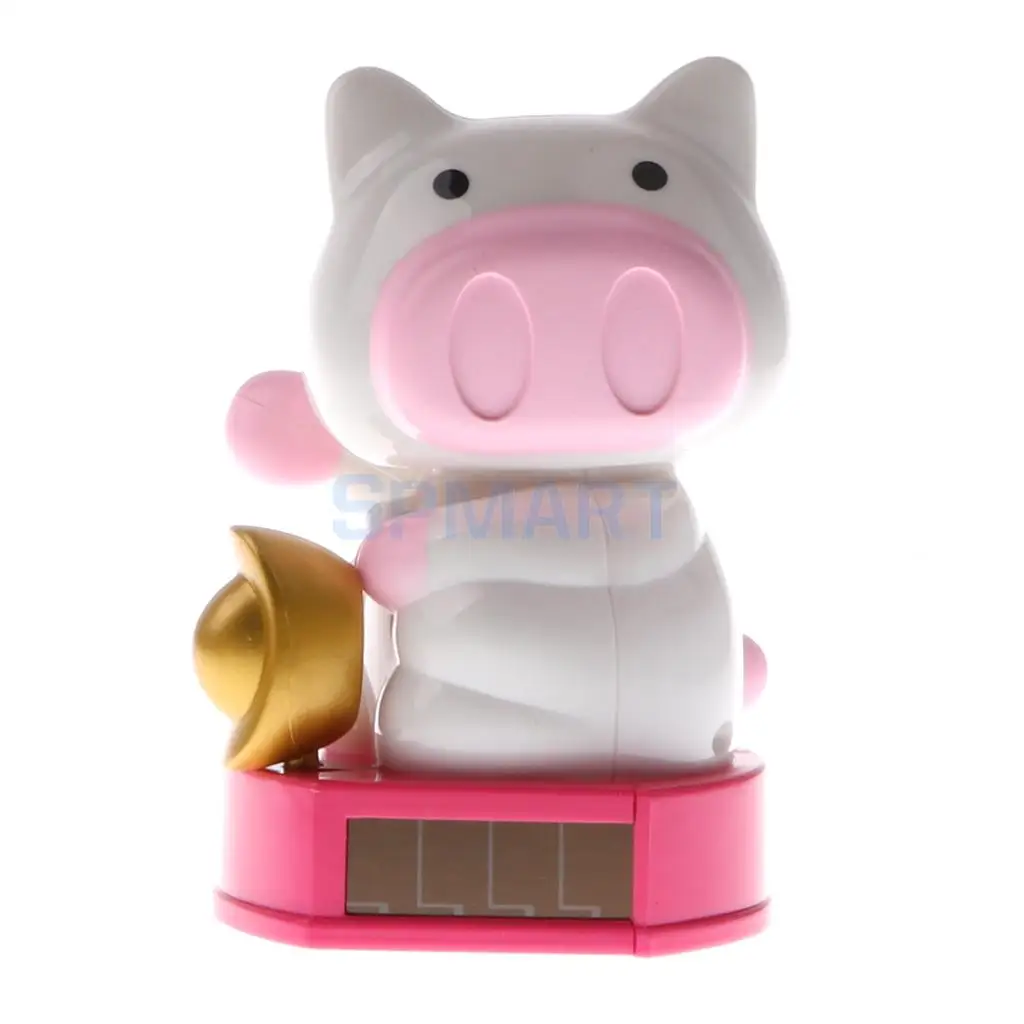 Solar Powered Bobbling Toy Shaking Head Waving Fortune Cat Monk Lion Home/Office/Car Ornament Auto Accessories