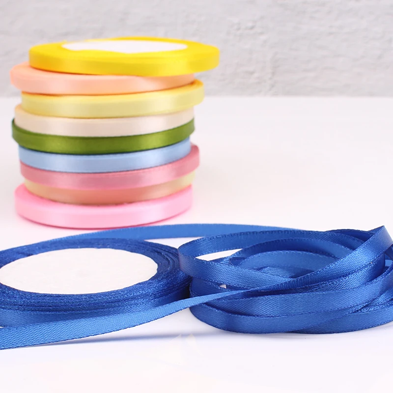 25 Yards/roll) Satin Ribbon Gift Packing Christmas Decoration Diy Ribbons Handmade Bow Craft Ribbons Card Gifts Wrapping 6mm