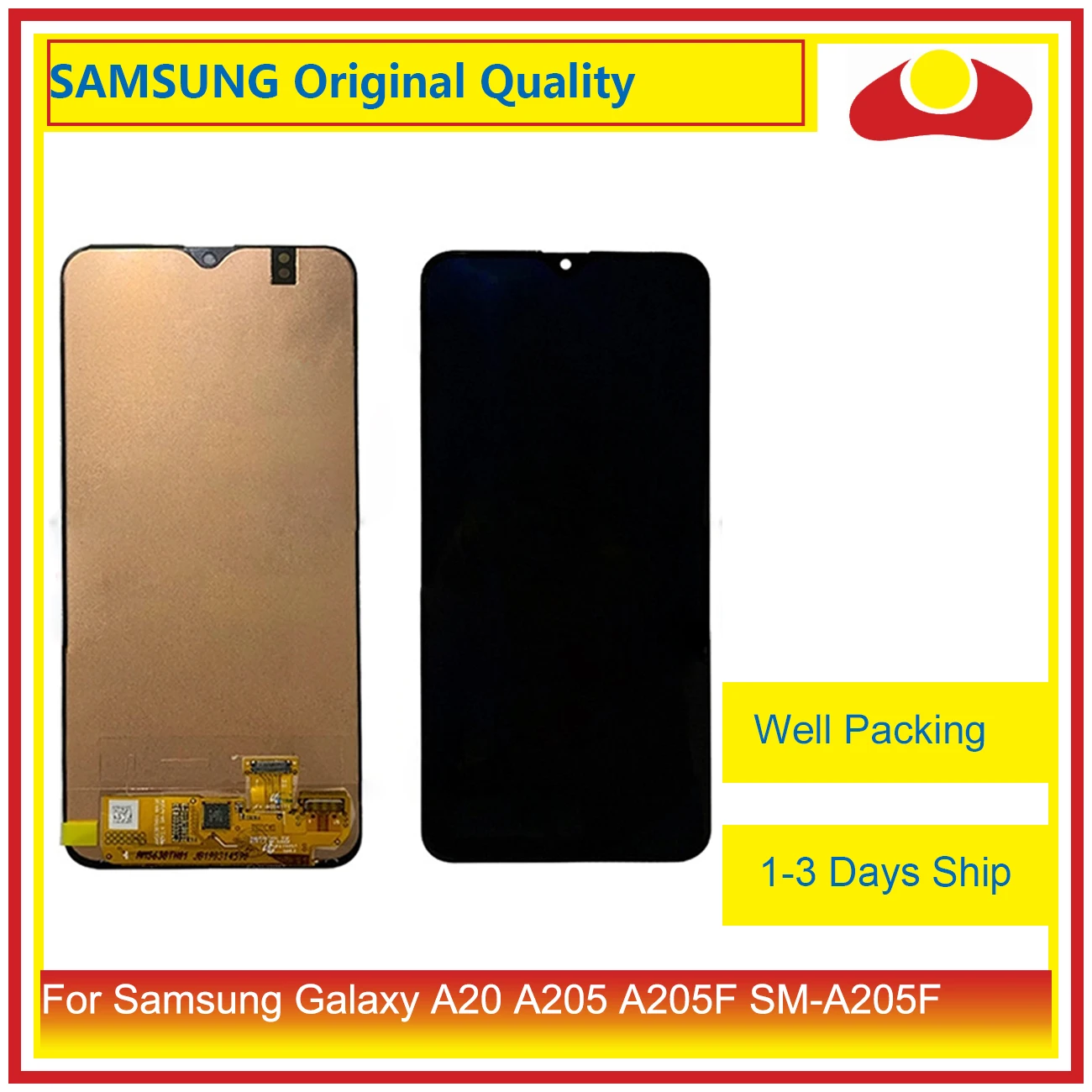 

Original 6.4" For Samsung Galaxy A20 A205 A205F SM-A205F LCD Display With Touch Screen Digitizer Panel Pantalla Complete