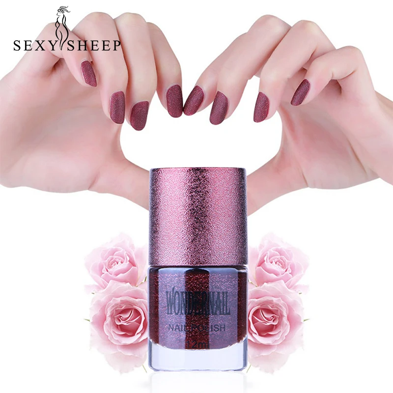 

SEXYSHEEP Holographic Pure Color Nail Polish 12ml Diamond Nail Polish Glitter Varnish Lacquer Nude Red Silver Nail Art Polish