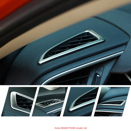 Автомобиль-Стайлинг модификации 2 шт. ABS Нержавеющая сталь Автомобильный интерьер кондиционер выходе Наклейки для 10th Honda Civic