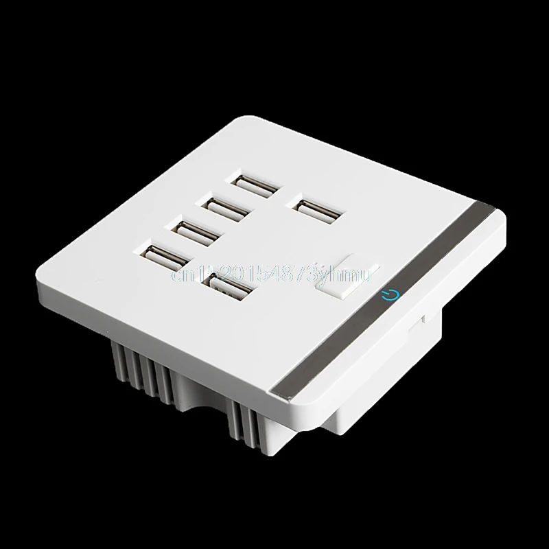 3.4A 6 портов USB настенное зарядное устройство розетка панель Переключатель