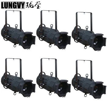 

Free Shipping 6pcs/Lot COB RGBW 200W 4in1 Led Prefocus Profile DMX 8CHs DJ Light Profile Studio Move Theater Light