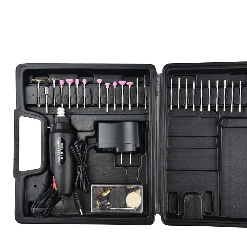 

60pcs/set DC 12V Electric Grinder Mini Drill Grinder Rotary Multi Tool Set Precision Drill with Mini Engraver Accessories
