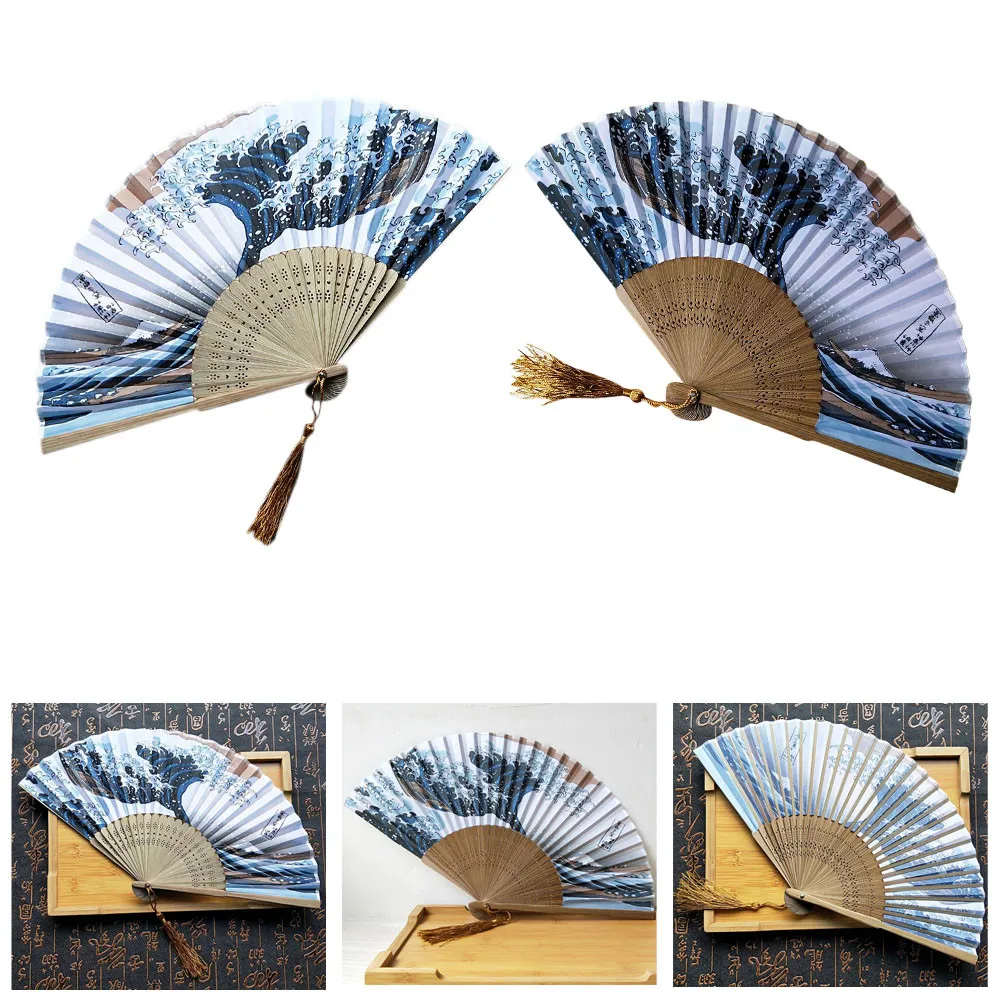 ISHOWTIENDA Japanese Fridge Handheld Folding Fan with Traditional ...