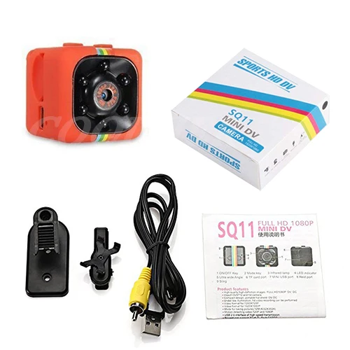 SQ11 мини камера HD 1080P Спорт DV камера DVR ночное видение видео рекордер Микро видеокамера маленькая камера SQ 11 Экшн камера - Цвет: Красный