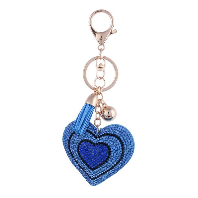 Heart Handmade Cute Bling Crystal keychain For Women Car Pendant Girl Statement Rhinestone Jewelry Bag Key Chains Ring