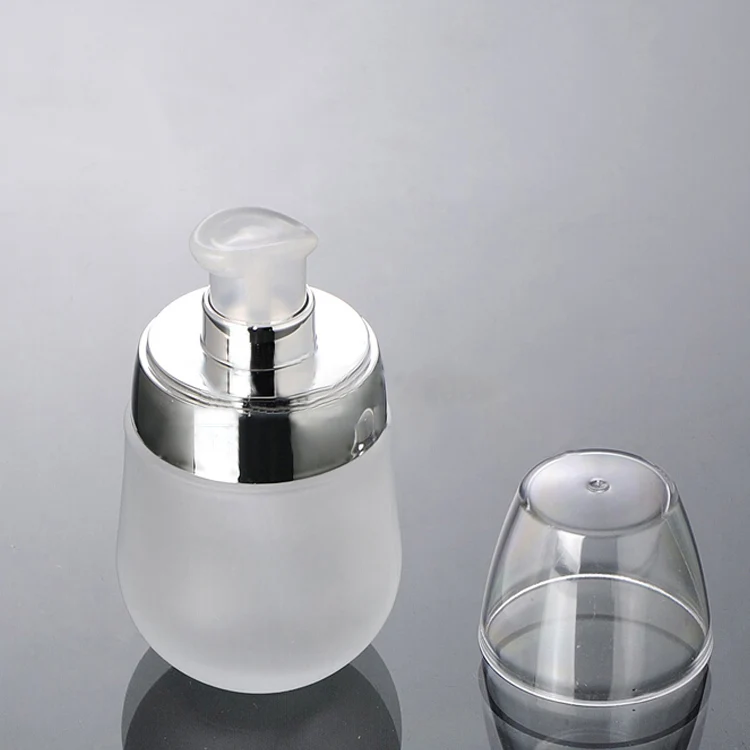 LG40-30ml Clear Frosted Bottle with silver pump (3)