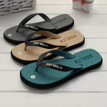 

Men Fashion Outdoors Flat Heel Round Toe Flip Flops Slipper Beach Shoes
