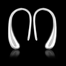 Pendientes de aro de cristal de Plata a la moda tipo U pendientes de hebilla de oreja para mujer chica fiesta de boda Jewerly brincos(China)