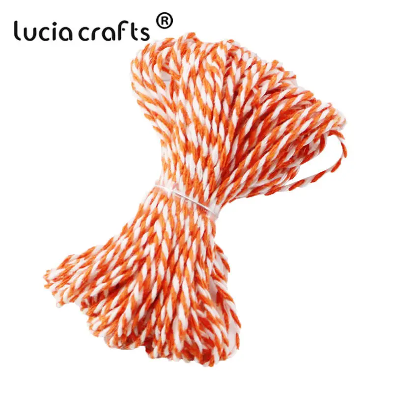 Lucia crafts распродажа! Двойной Цветной хлопковый шпагат для пекаря, хлопковые шнуры, нитка для шпагата, сделай сам, 10 м/упак. W0403