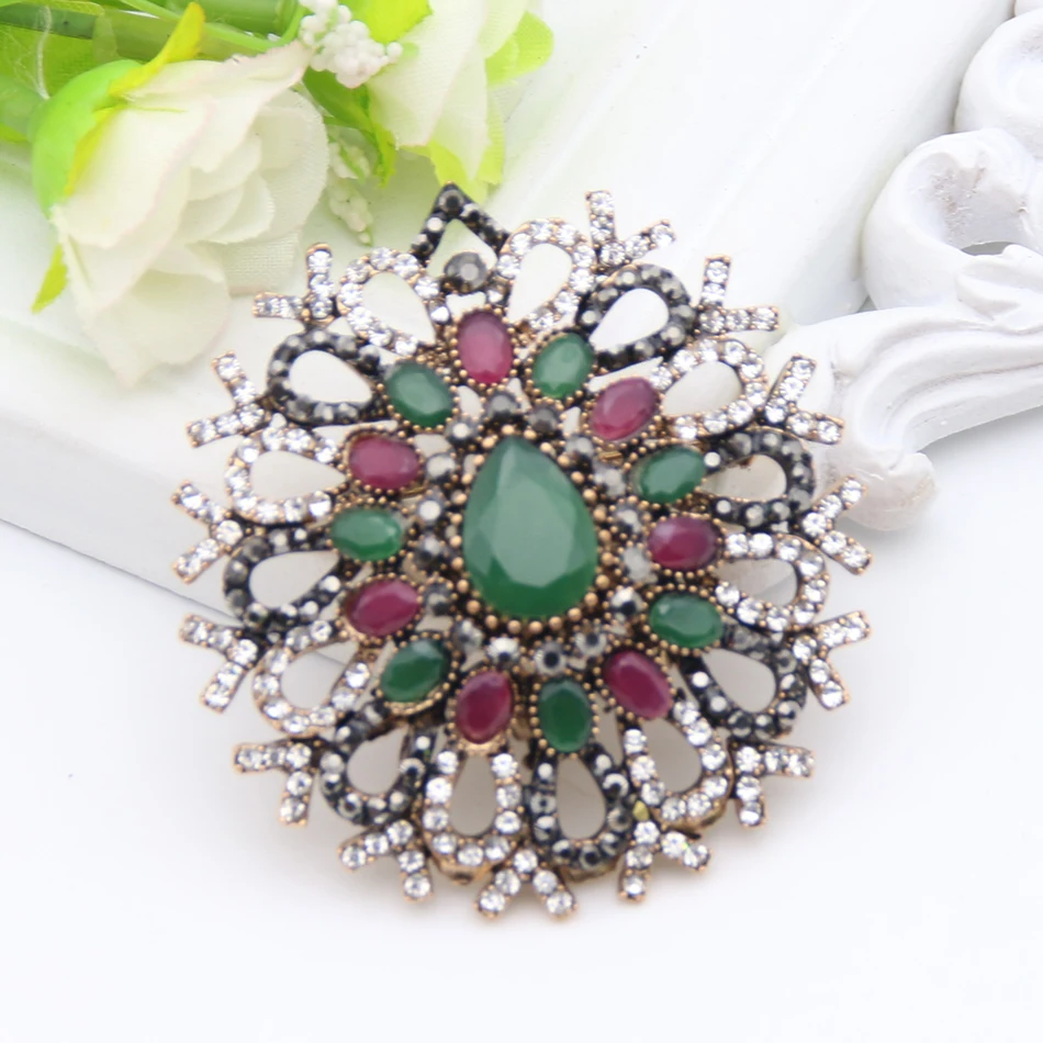 Classic High Quality Vintage Women Lapel Brooch Turkish Antique Snowflake Broches Jewelry Lapel