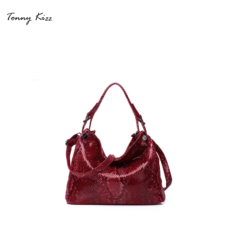 Tonny kiz женские сумки со змеиным принтом женские сумки через плечо для женщин сумки-тоуты из искусственной кожи Высокое качество bolsos - Цвет: Красный