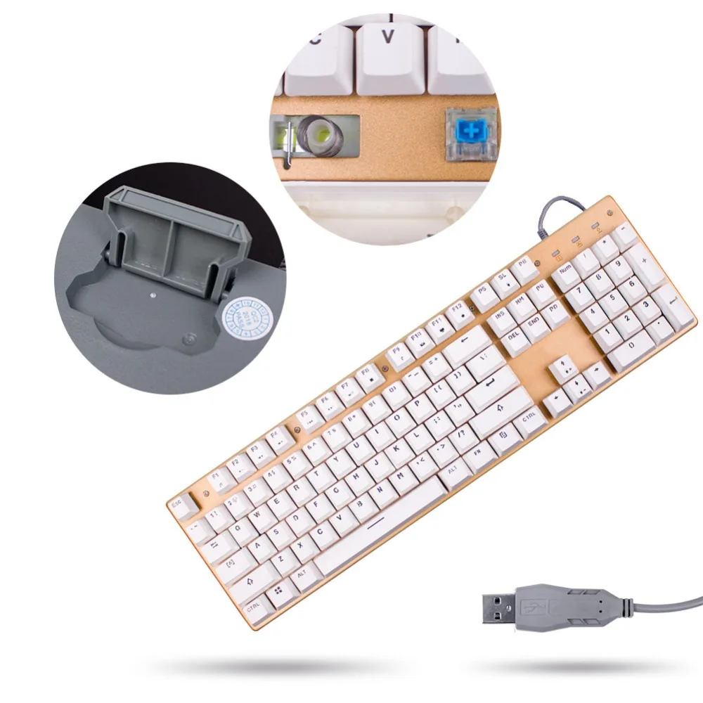 Механическая клавиатура с подсветкой, usb-хаб, ПК, игровая клавиатура с подсветкой, клавиатуры Mac-для Windows, офиса, Semis, Mecanical Gamer, клавиша 104
