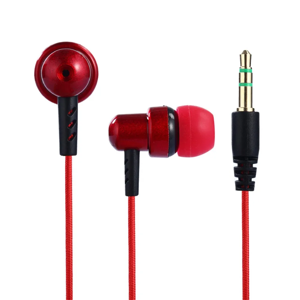 Универсальные наушники 3,5 мм длина кабеля 1,2 м наушники-вкладыши бас стерео наушники для xiaomi airdots redmi airdots - Цвет: Красный